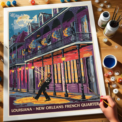 Louisiana - New Orleans French Quarter | Paint by Numbers Kit