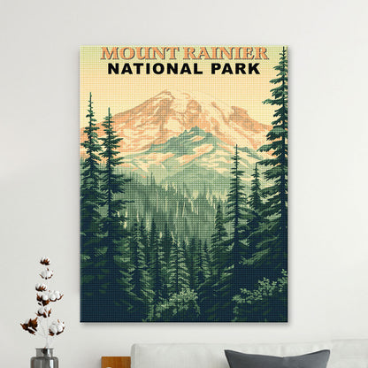 Mount Rainier National Park Diamond Painting (Vintage Edition)