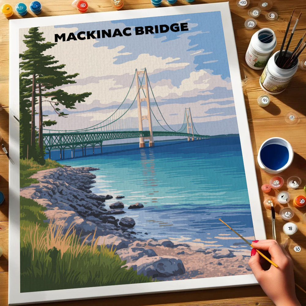 Mackinac Bridge, USA | Paint by Numbers Kit