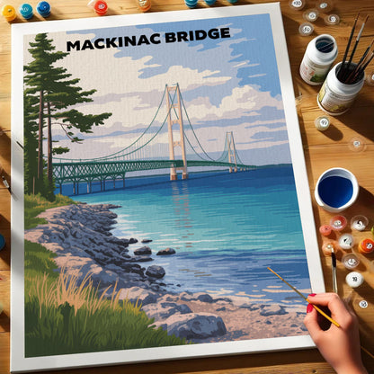 Mackinac Bridge, USA | Paint by Numbers Kit