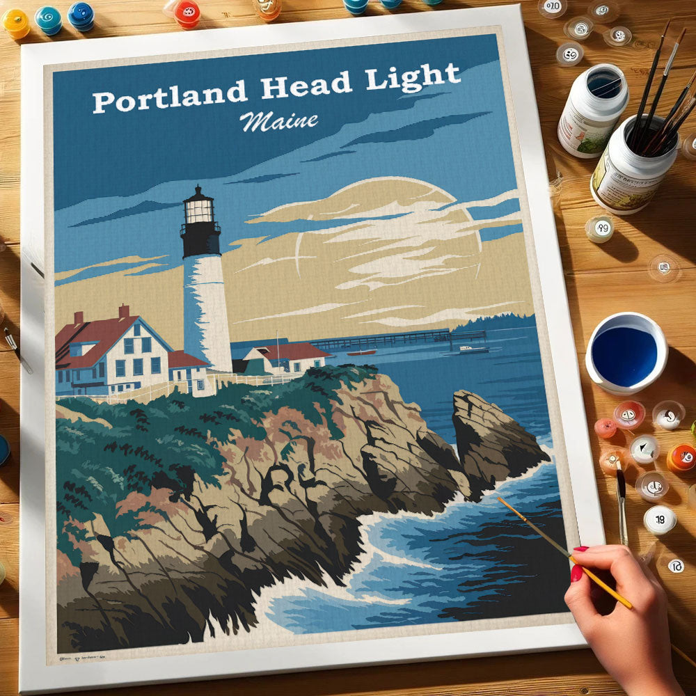 Maine – Portland Head Light | Malen nach Zahlen Set