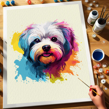 Maltese - Colorful Dog | Paint by Numbers Kit