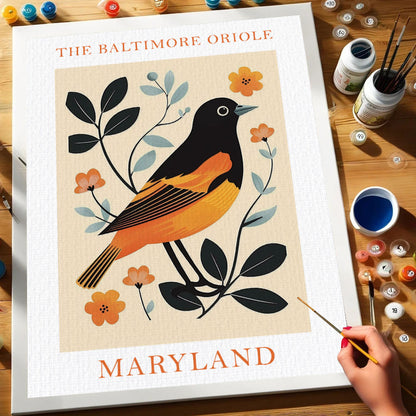 Maryland State Bird Baltimore Oriole | Paint by Numbers Kit