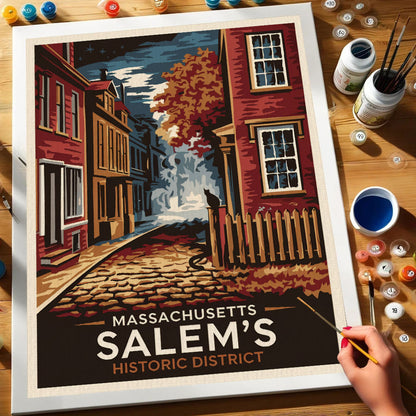 Massachusetts – Salems historisches Viertel | Malen nach Zahlen-Set