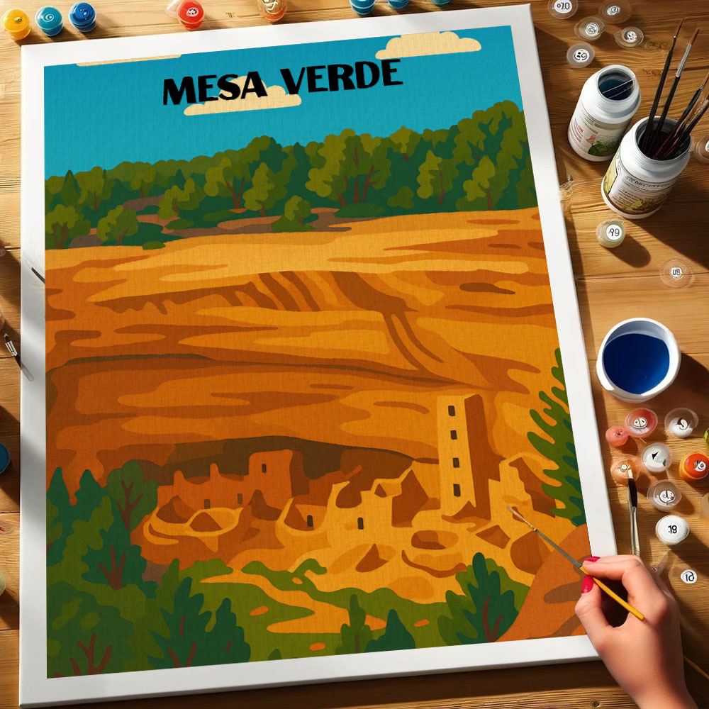 Mesa Verde National Park Beginner | Paint by Numbers Kit