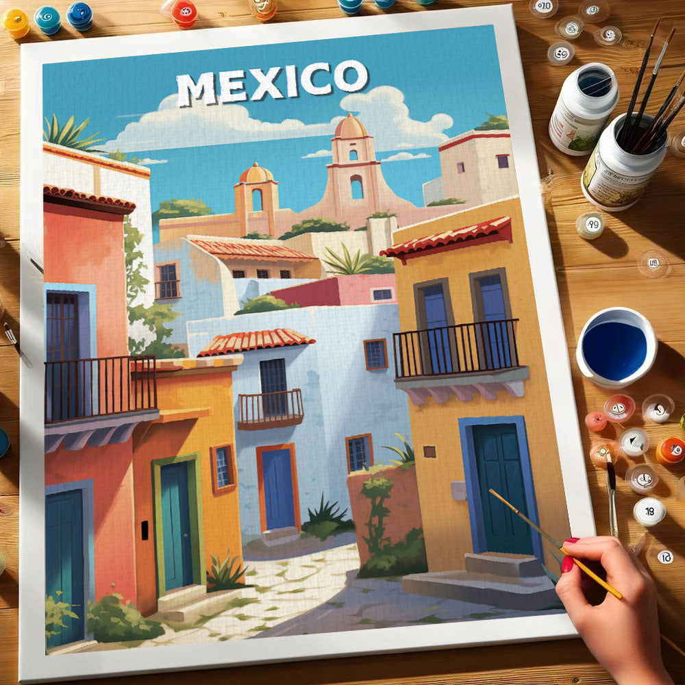 Mexico Travel Poster | Paint by Numbers Kit
