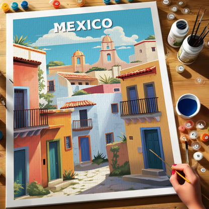 Mexico Travel Poster | Paint by Numbers Kit