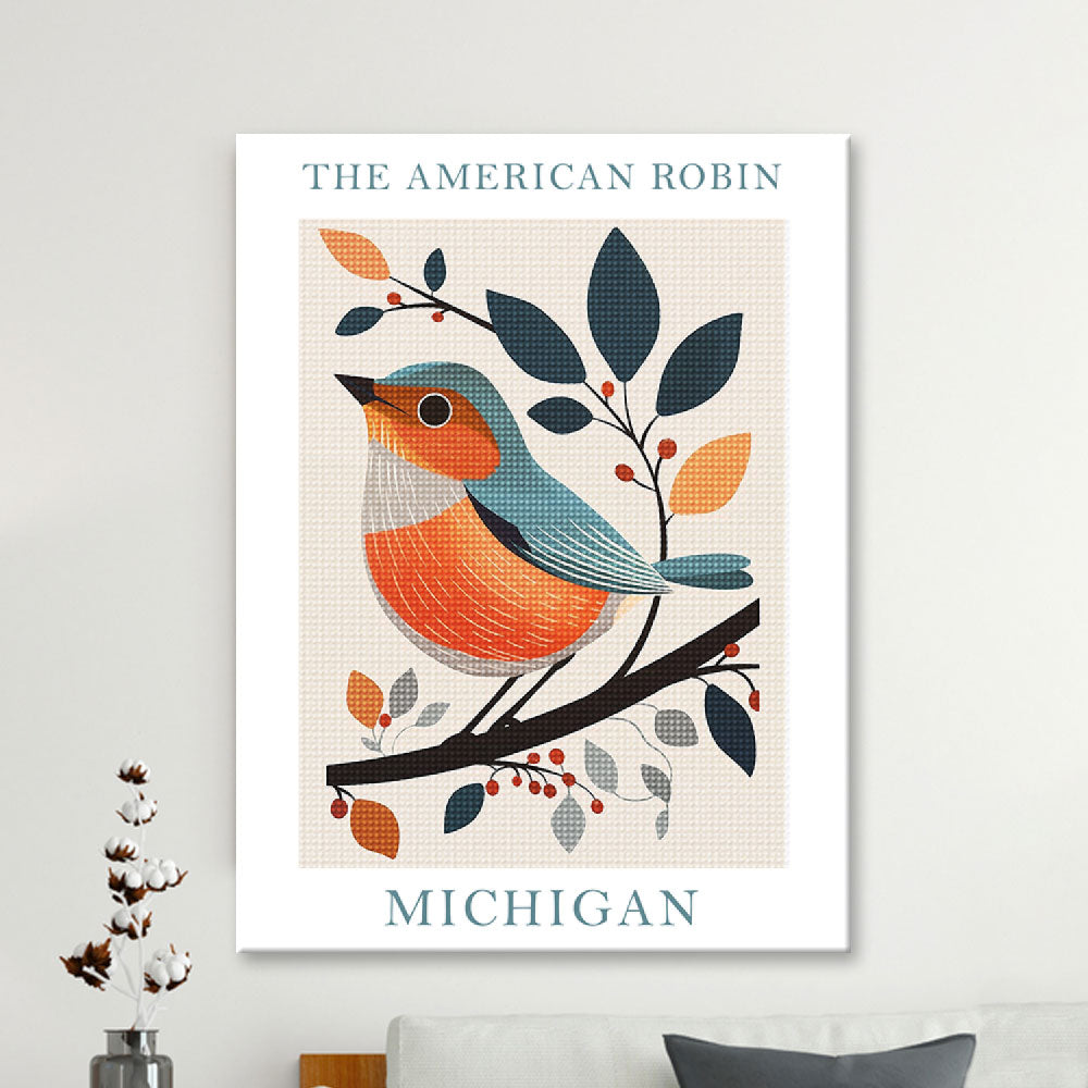 Michigan State Bird Diamond Painting