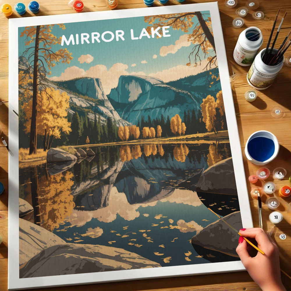 Mirror Lake - Yosemite National Park | Paint by Numbers Kit