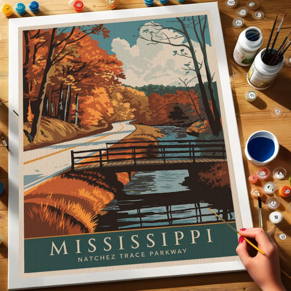 Mississippi - Natchez Trace Parkway | Paint by Numbers Kit