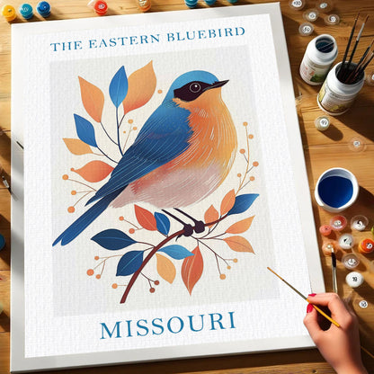 Missouri State Bird Eastern Bluebird | Paint by Numbers Kit