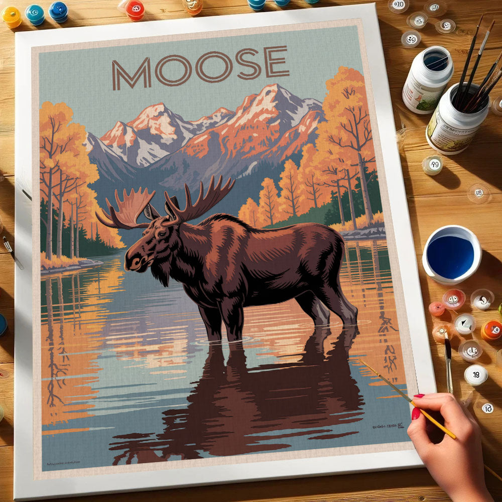 Moose - National Park Wildlife | Paint by Numbers Kit