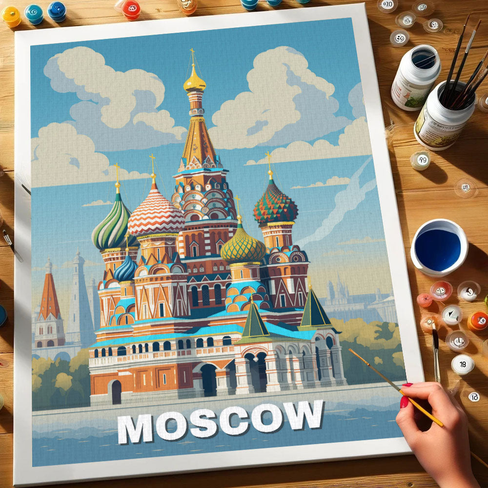 Moscow Travel Poster | Paint by Numbers Kit