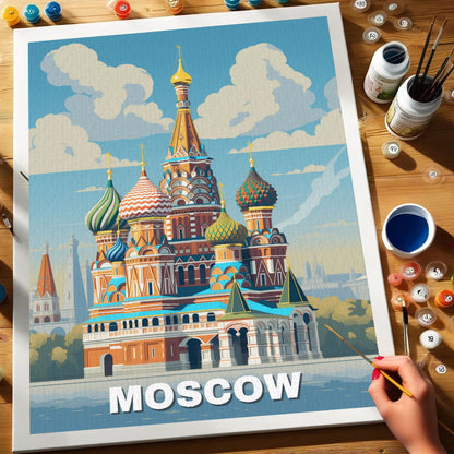 Moscow Travel Poster | Paint by Numbers Kit