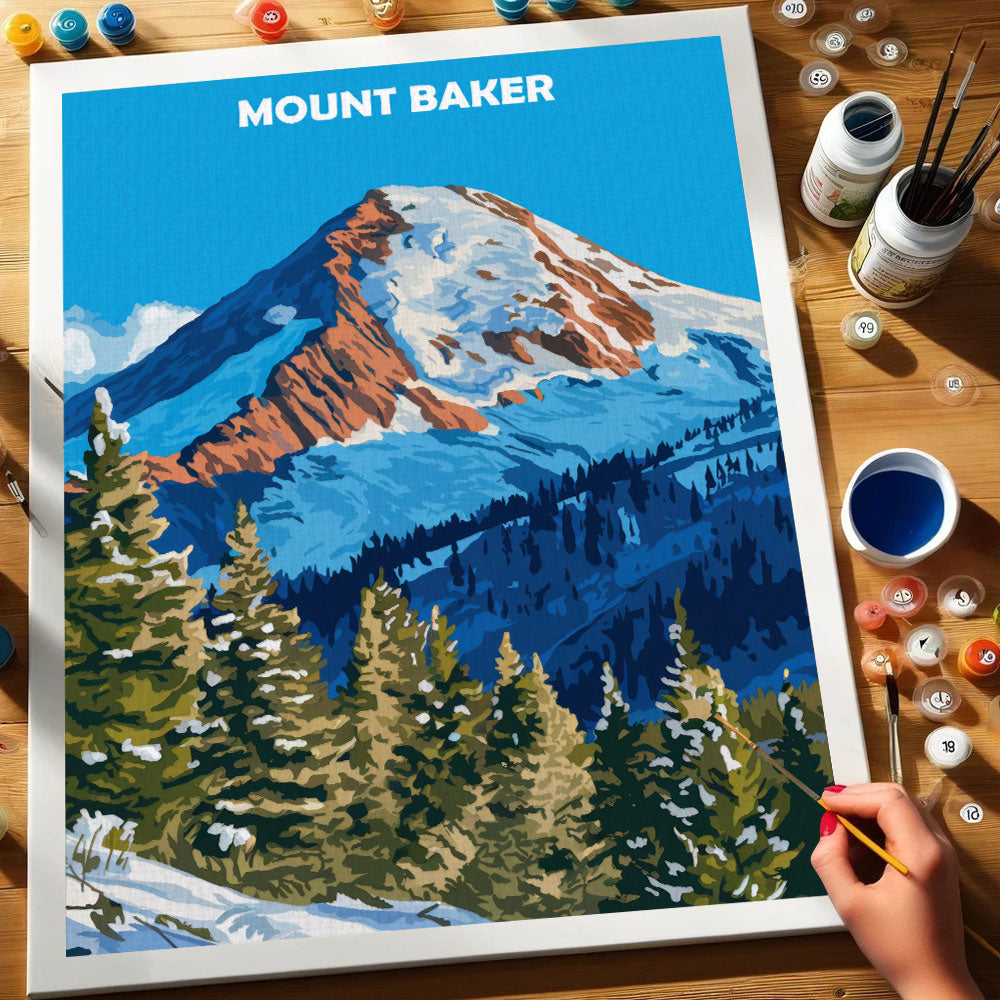 Mount Baker, USA | Malen nach Zahlen Set