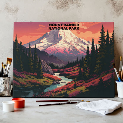 Mount Rainier Park - Landscape | Paint by Numbers Kit