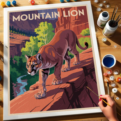 Mountain Lion - National Park Wildlife | Paint by Numbers Kit