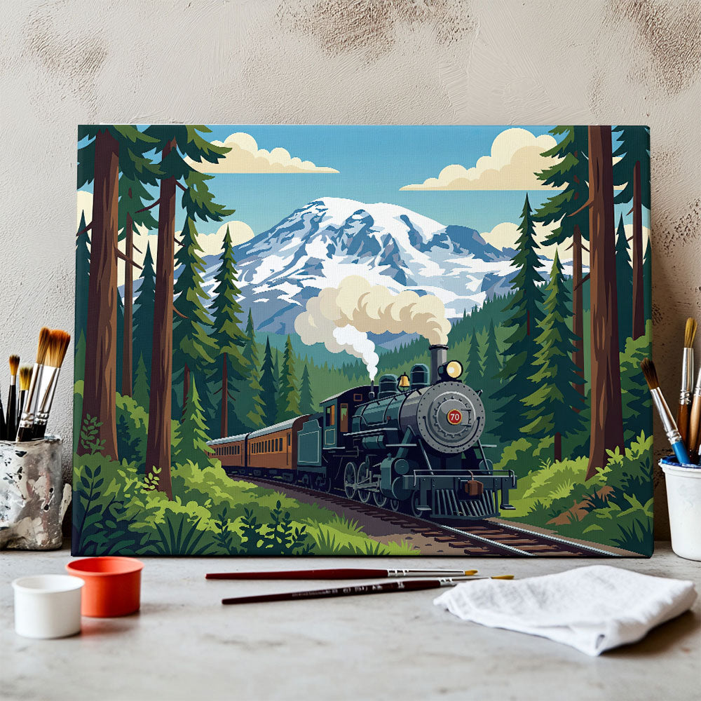 Mount Rainier Scenic Railroad | Paint by Numbers Kit