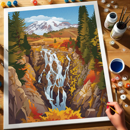 Myrtle Falls - Mount Rainier | Paint by Numbers Kit