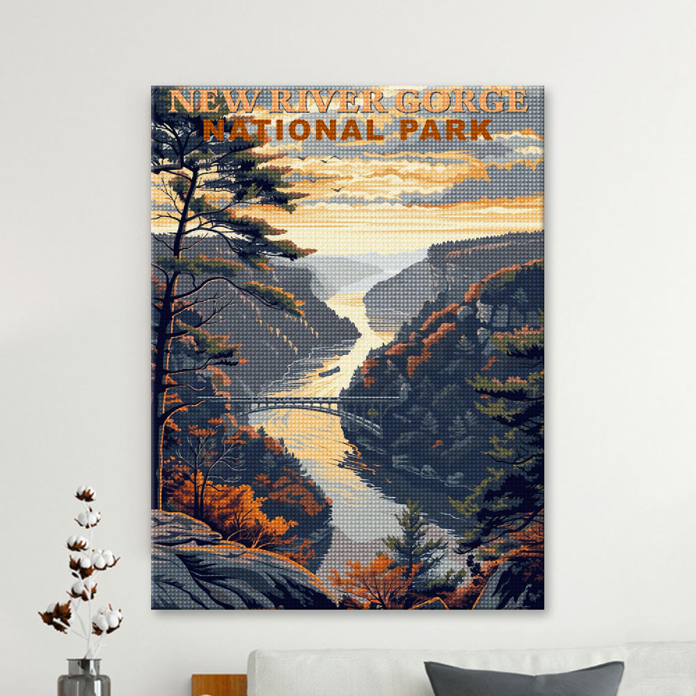 New River Gorge National Park Diamond Painting (Vintage Edition)