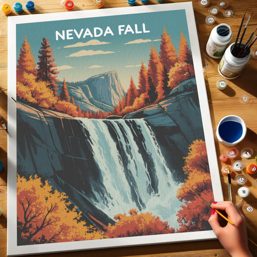 Nevada Fall - Yosemite National Park | Paint by Numbers Kit