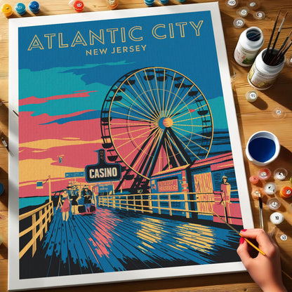New Jersey – Atlantic City | Malen nach Zahlen Set