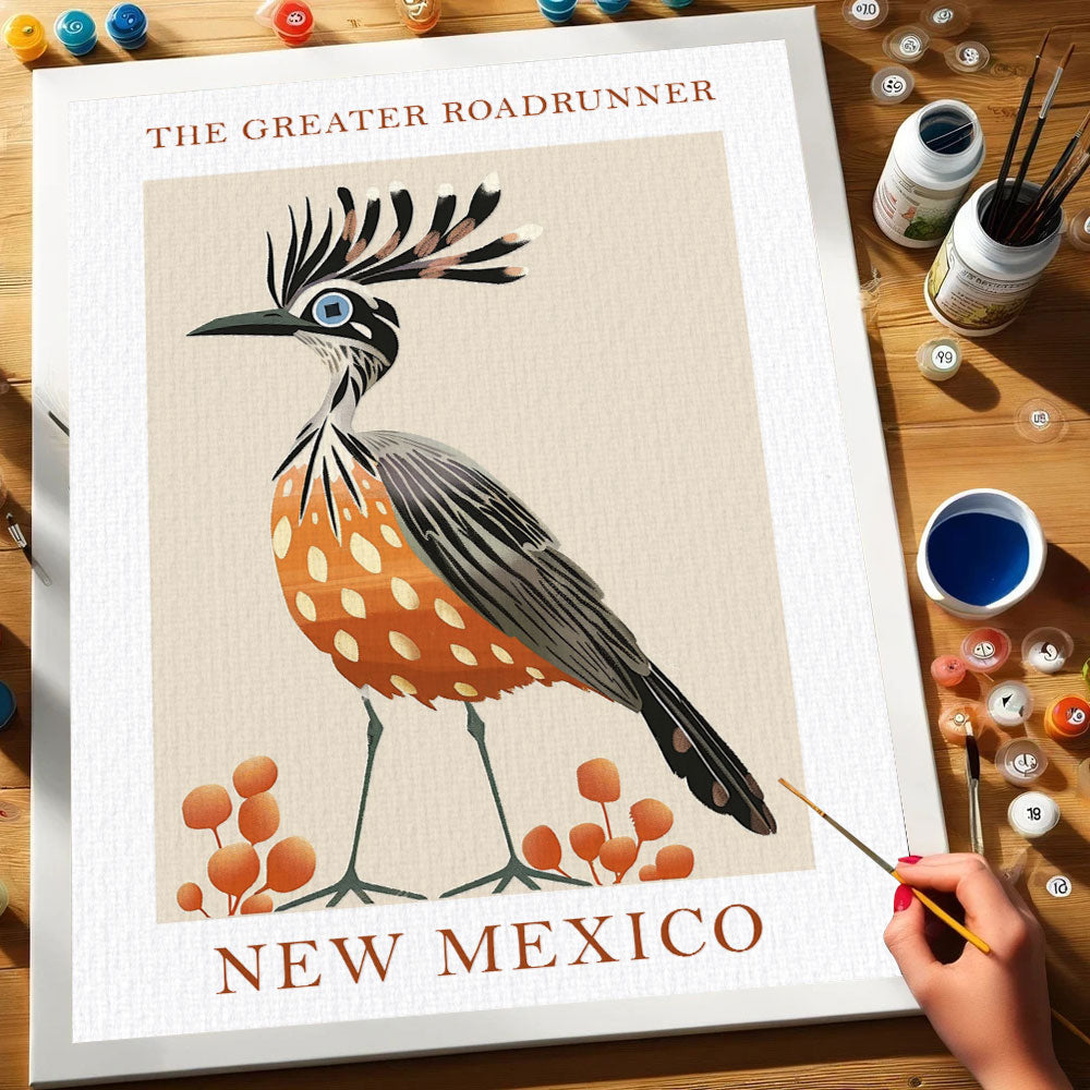 New Mexico State Bird Greater Roadrunner | Paint by Numbers Kit