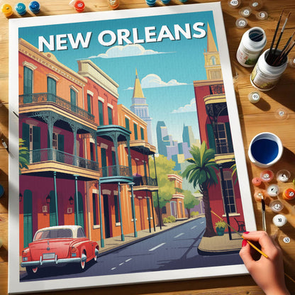 New Orleans Travel Poster | Paint by Numbers Kit