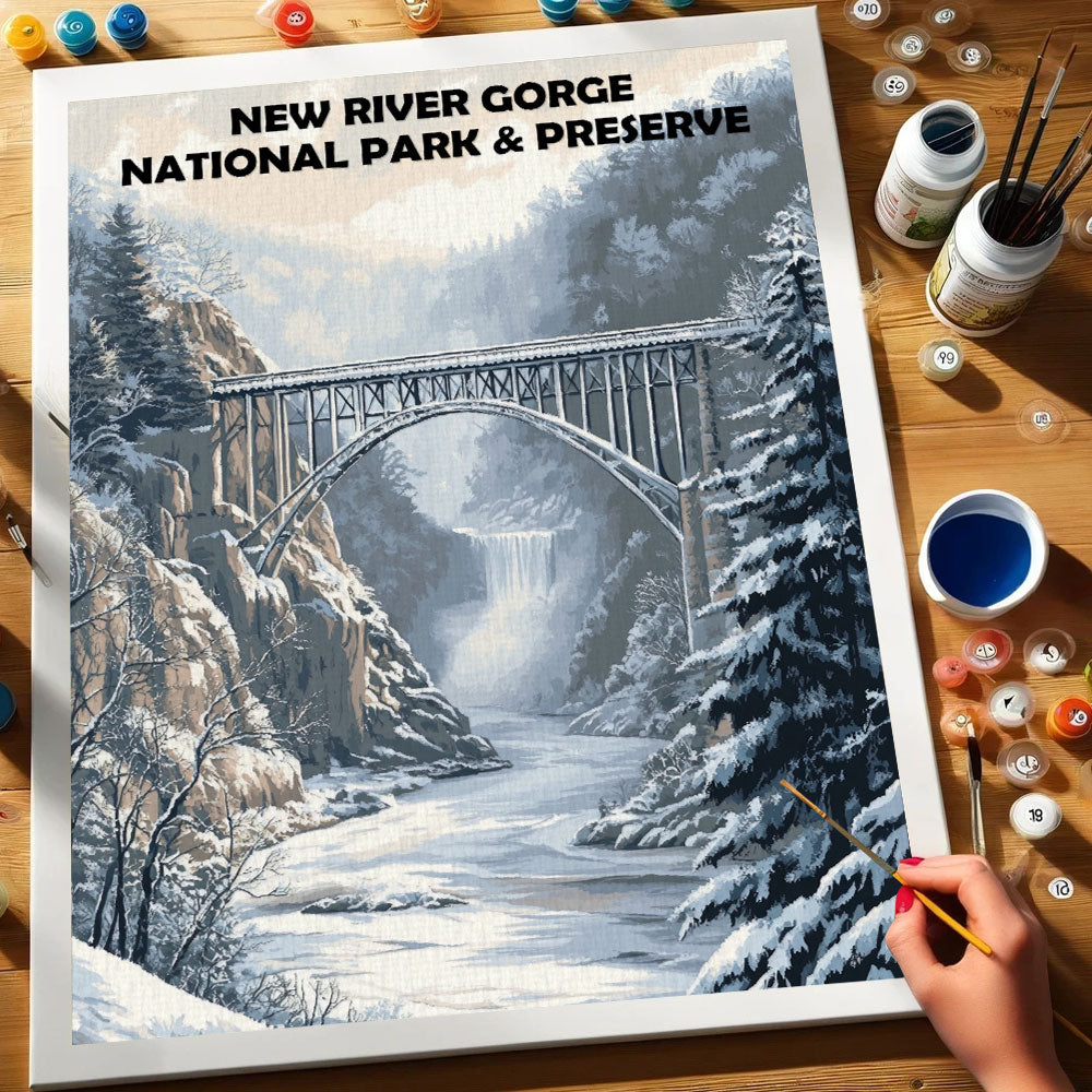 New River Gorge National Park Winter | Paint by Numbers Kit