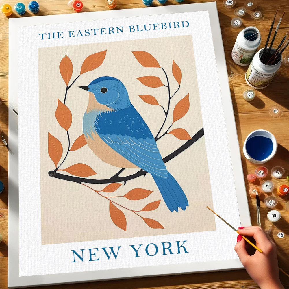 New York State Bird Eastern Bluebird | Paint by Numbers Kit