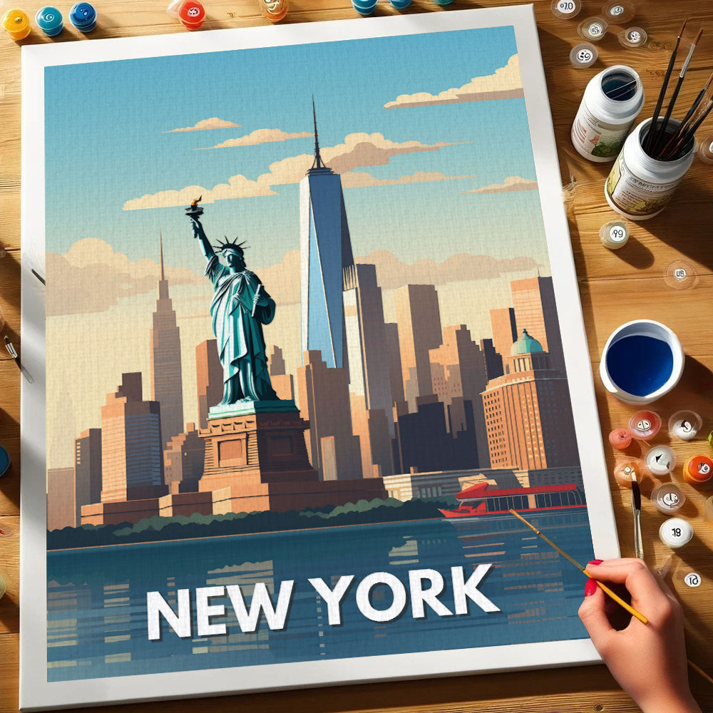 New York Travel Poster | Paint by Numbers Kit