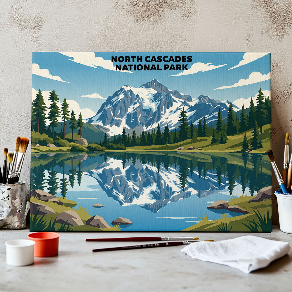 North Cascades National Park - Landscape | Paint by Numbers Kit
