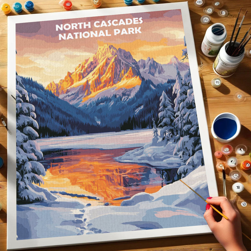 North Cascades National Park Winter | Paint by Numbers Kit