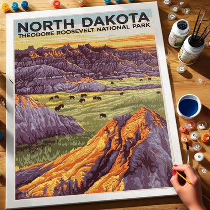 North Dakota - Theodore Roosevelt National Park | Paint by Numbers Kit