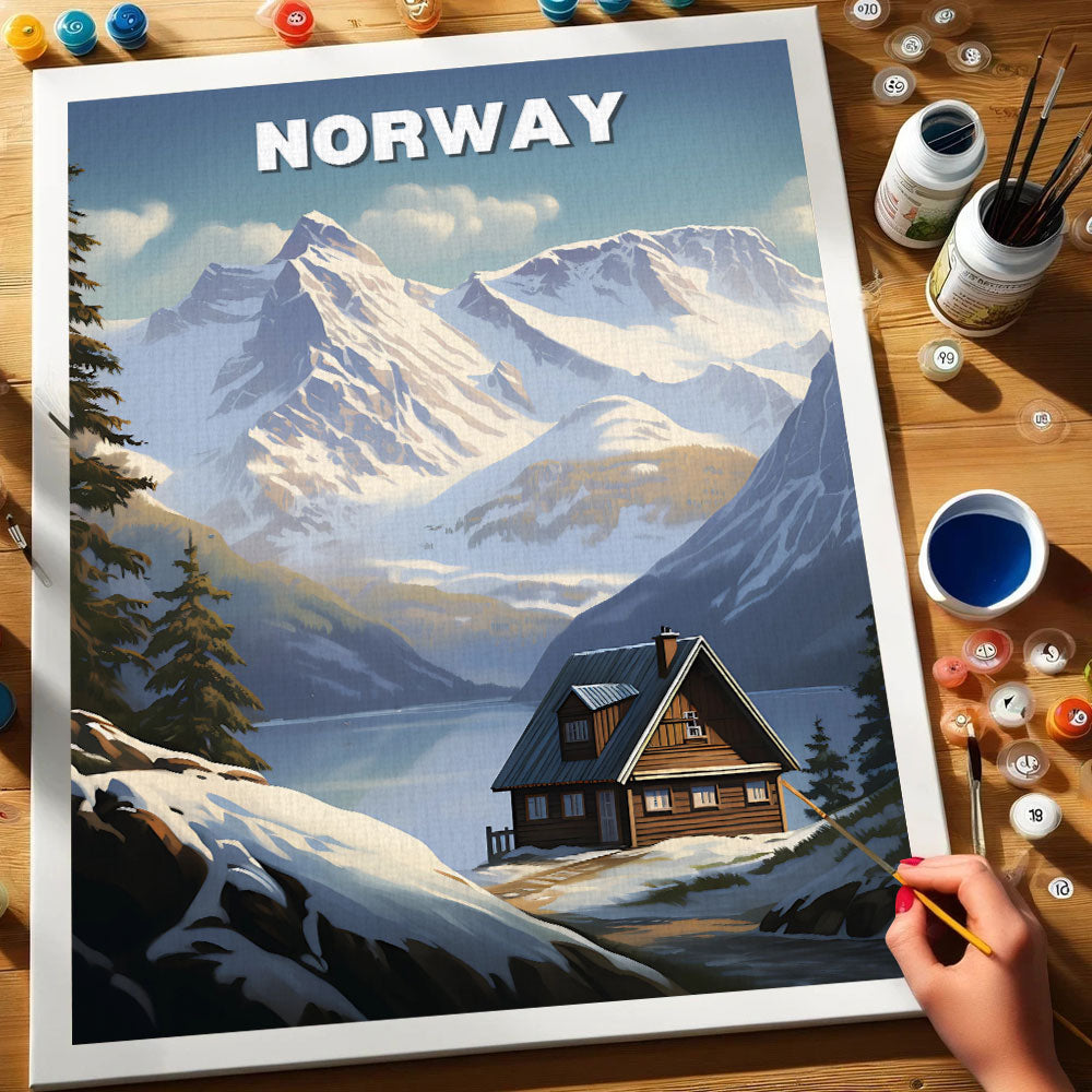 Norway Travel Poster | Paint by Numbers Kit