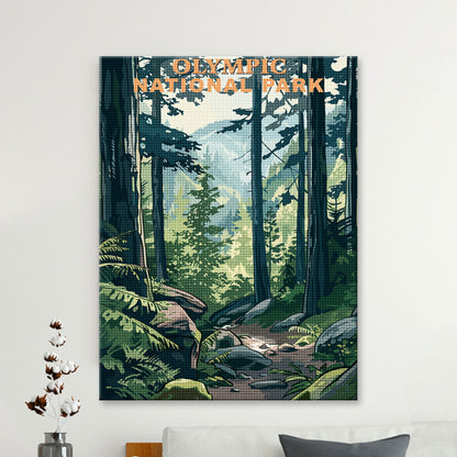 Olympic National - National Park Diamond Painting (Vintage Edition)