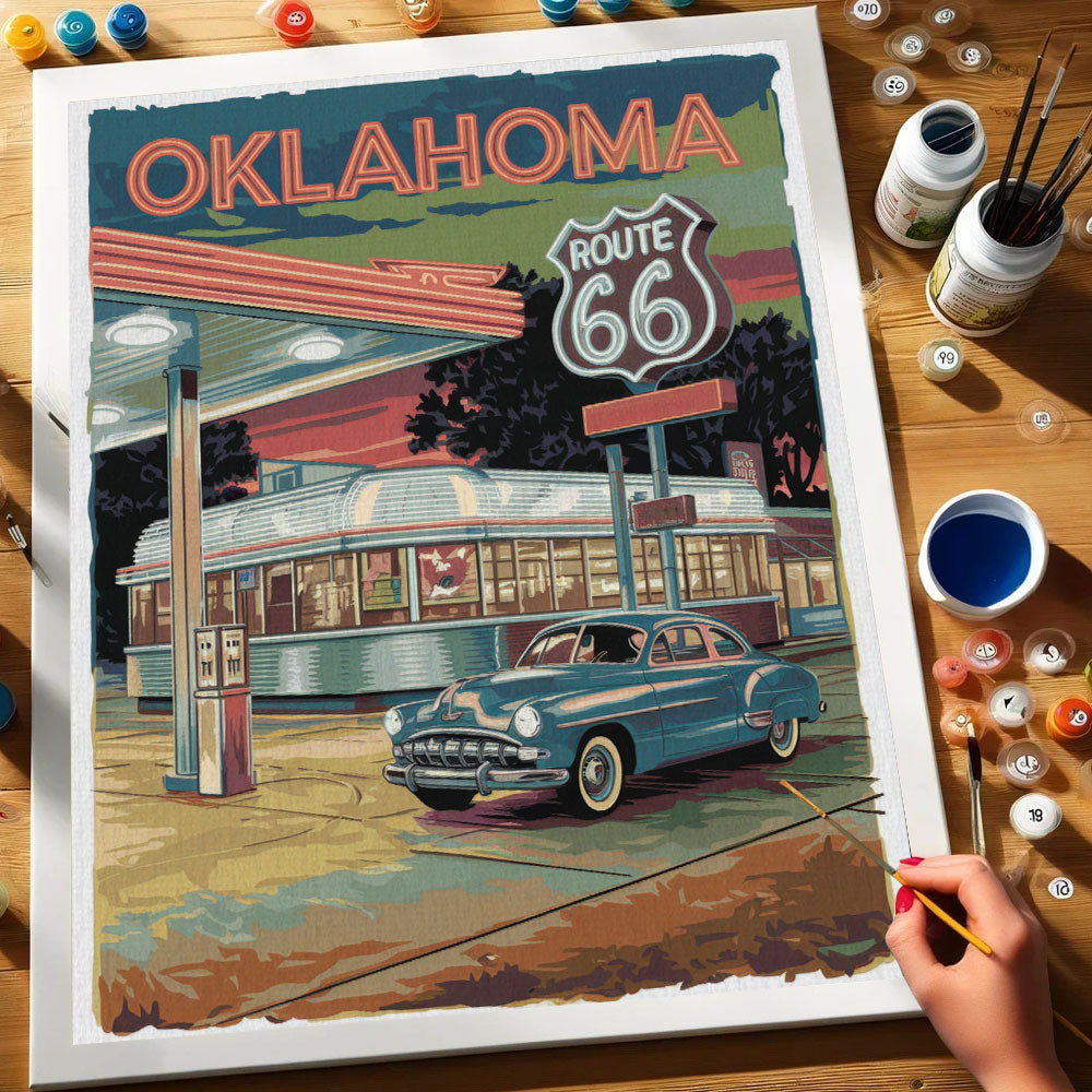 Oklahoma - Route 66 | Paint by Numbers Kit