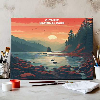 Olympic National Park - Landscape | Paint by Numbers Kit