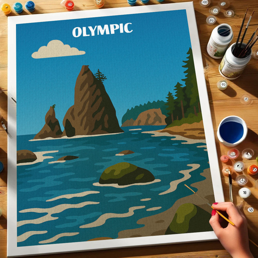 Olympic National Park Beginner | Paint by Numbers Kit