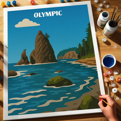 Olympic National Park Beginner | Paint by Numbers Kit