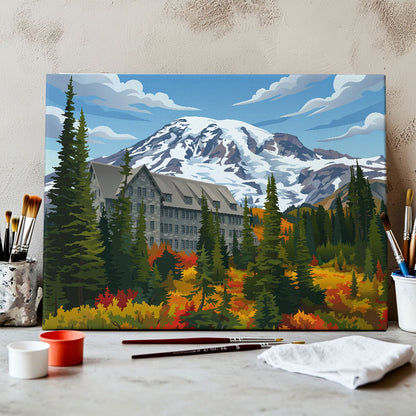Paradise Inn - Mount Rainier | Paint by Numbers Kit