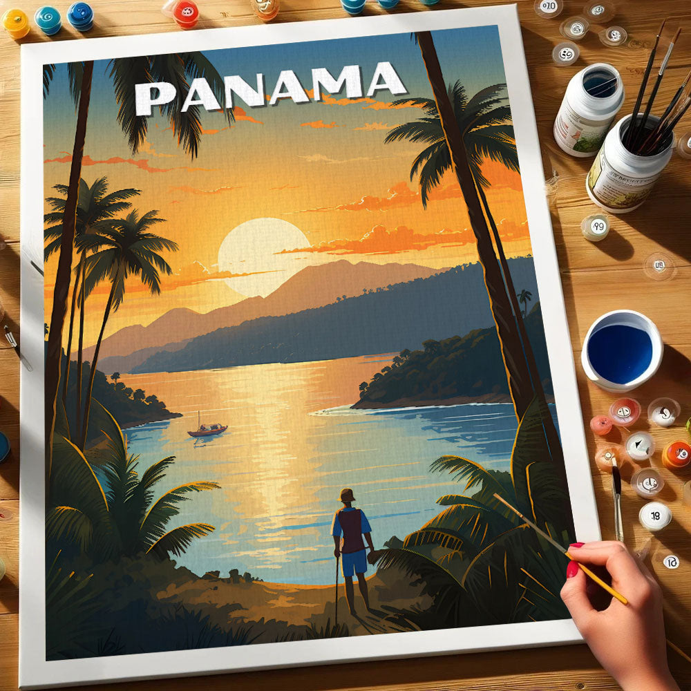 Panama Travel Poster | Paint by Numbers Kit