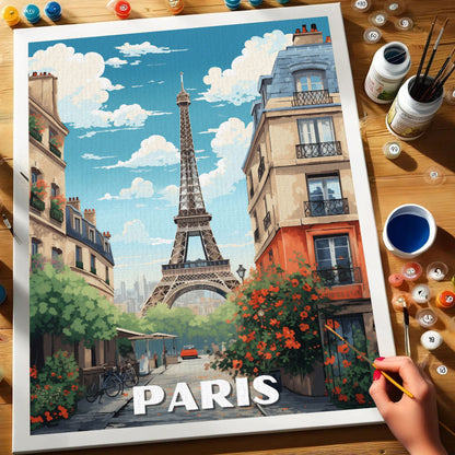 Paris Travel Poster | Paint by Numbers Kit