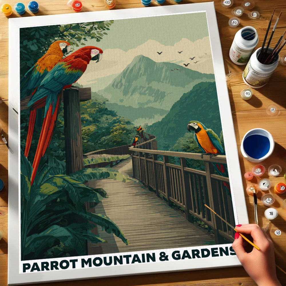 Parrot Mountain & Gardens | Paint by Numbers Kit