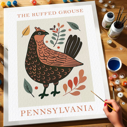 Pennsylvania State Bird Ruffed Grouse | Paint by Numbers Kit