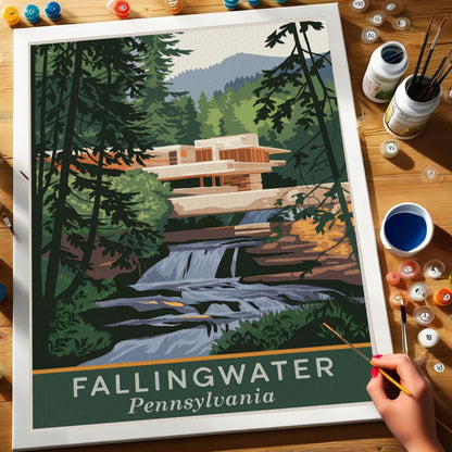 Pennsylvania – Fallingwater | Malen nach Zahlen Set