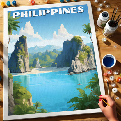 Philippines Travel Poster | Paint by Numbers Kit