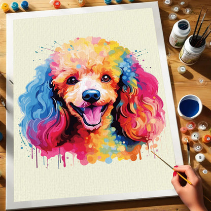 Poodle - Colorful Dog | Paint by Numbers Kit