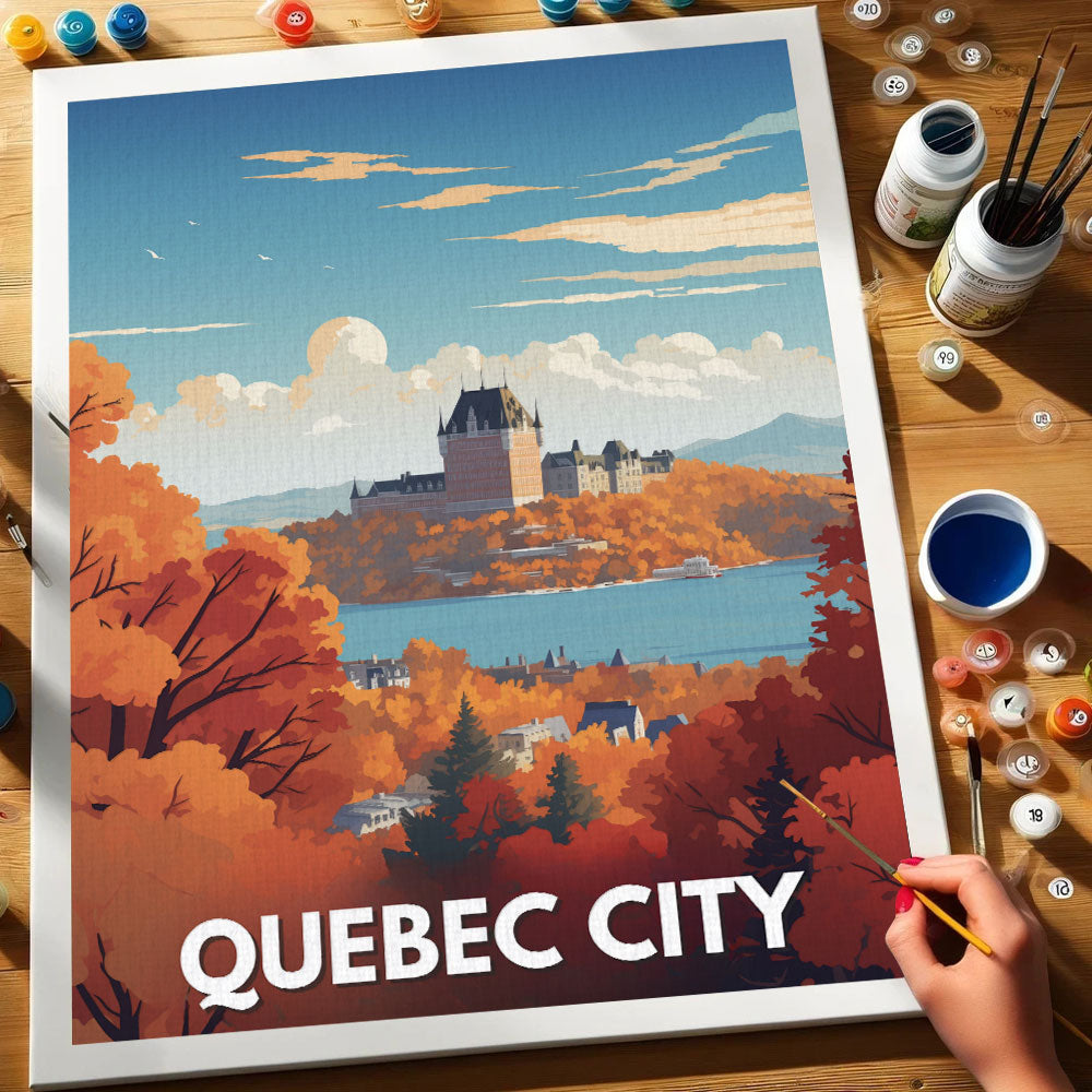 Quebec City Travel Poster | Paint by Numbers Kit
