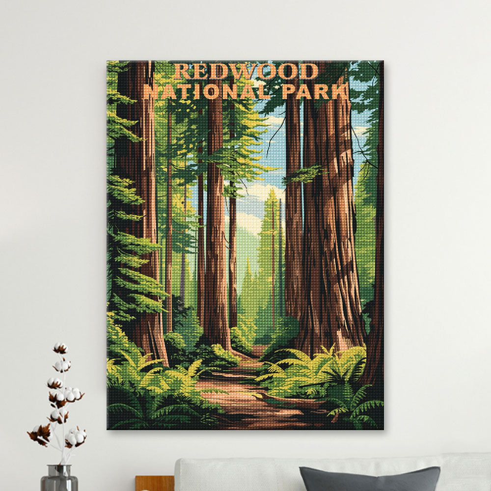 Redwood National Park Diamond Painting (Vintage Edition)